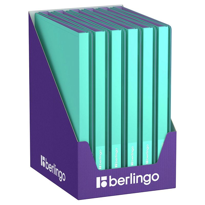 Папка с 30 вкладышами Berlingo "Haze", 17мм, 600мкм, с внутр. карманом, мятная, софт-тач 