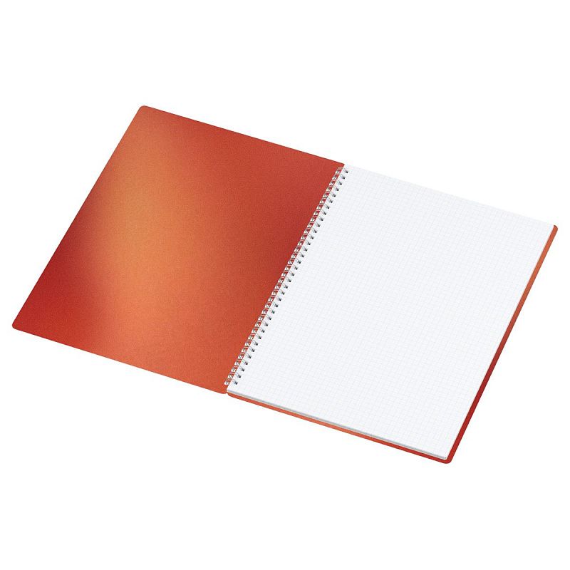 Тетрадь 80л., А4, клетка, на гребне BG "Сияние", пластиковая обложка, оранжевый