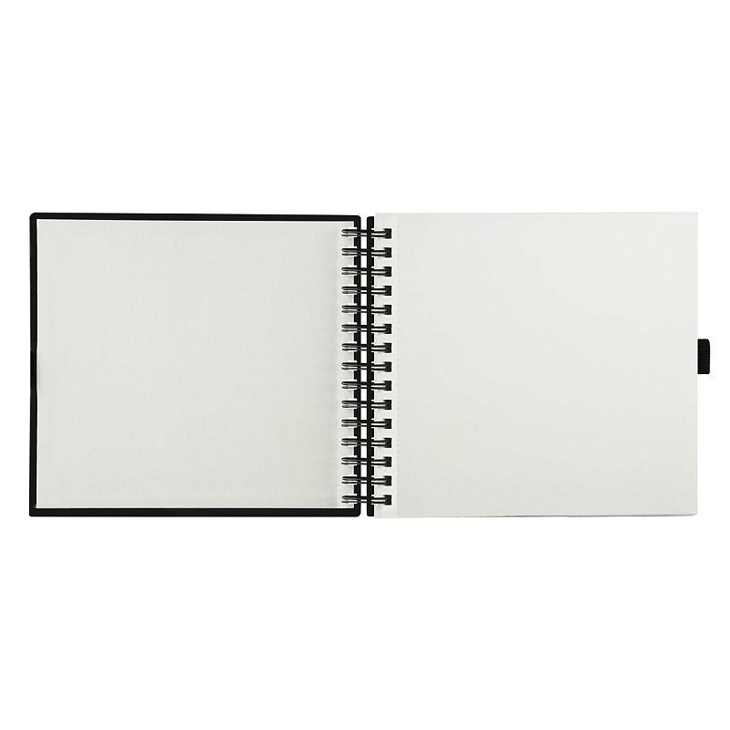 Скетчбук 100л., 200*200 Гамма "Студия", на спирали, черный, твердая обложка, на резинке, слоновая кость, 110г/м2