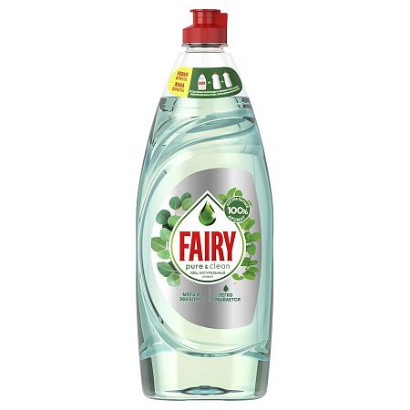 Средство для мытья посуды Fairy "Pure&Clean. Мята и Эвкалипт ", 650мл (ПОД ЗАКАЗ) 