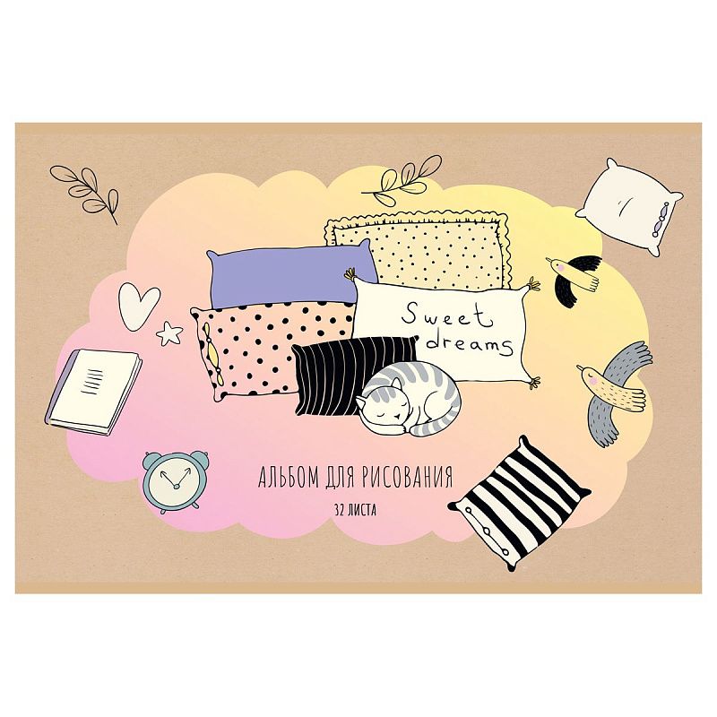 Альбом для рисования 32л., А4, на скрепке BG "Мир сказок", эконом