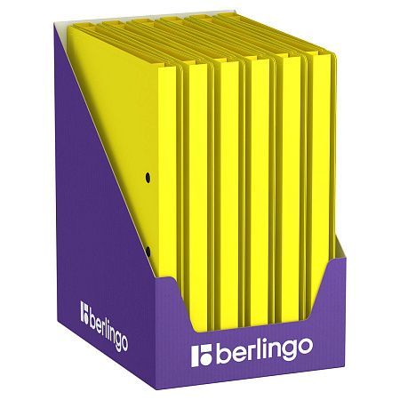 Папка с зажимом Berlingo "Soft Touch", 17мм, 700мкм, желтая, с внутр. карманом 