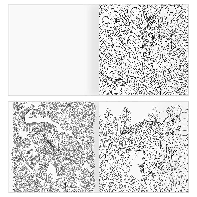 Раскраска для взрослых 228*228, 64 стр., ТРИ СОВЫ "Антистресс-терапия. Животные", склейка