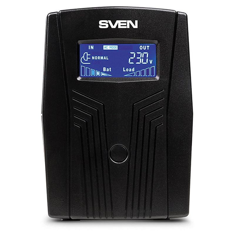 Источник бесперебойного питания Sven PRO 650, 2 розетки, 650ВA, 390Вт, LCD дисплей, черный