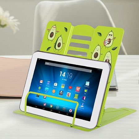 Подставка для книг и учебников BRAUBERG KIDS "Avocado", регулируемый угол наклона, металл, 238052 