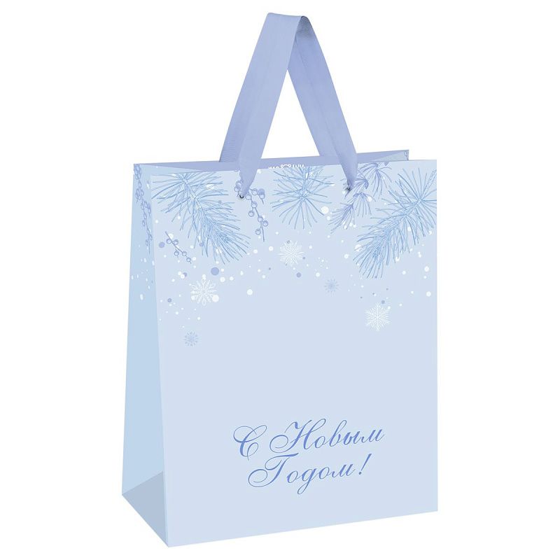 Пакет подарочный 26*32*12см MESHU "NewYear Time", фольга, матовая ламинация