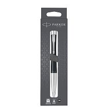 Ручка шариковая Parker "Urban Muted Black CT" черная, 1,0мм, поворотн., подарочная упаковка с европодвесом