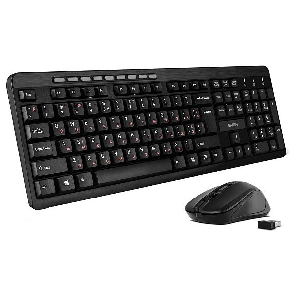 Комплект беспроводной клавиатура + мышь Sven KB-C3400W, USB, черный