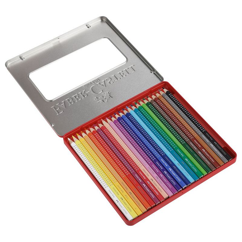 Карандаши цветные Faber-Castell "Grip", 24цв., трехгран., заточен., метал. упак.
