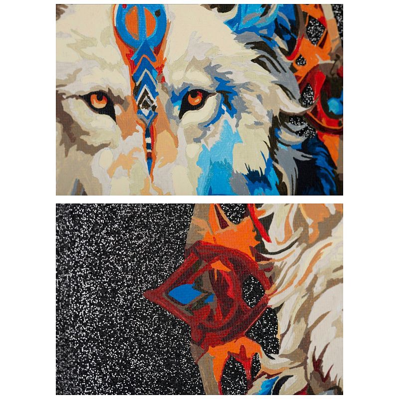 Картина по номерам на холсте с глиттером ТРИ СОВЫ "Ловец снов", 30*40, с акриловыми красками и кистями