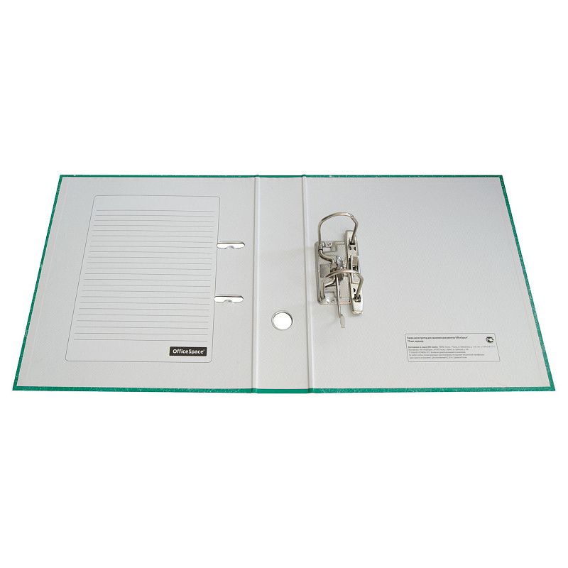 Папка-регистратор OfficeSpace 70мм, мрамор, зеленая 