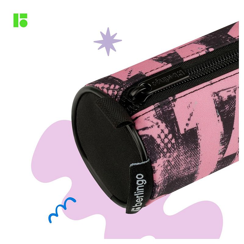 Пенал-тубус 1 отделение, 210*60 Berlingo "Pinky", полиэстер 