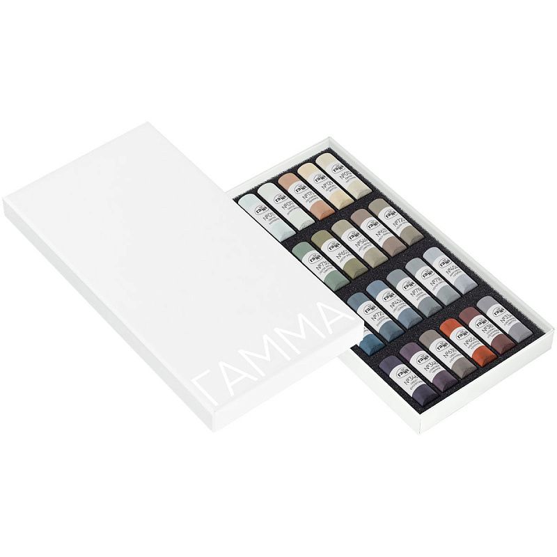 Пастель художественная Гамма, 24 серых цвета, картон.упак.