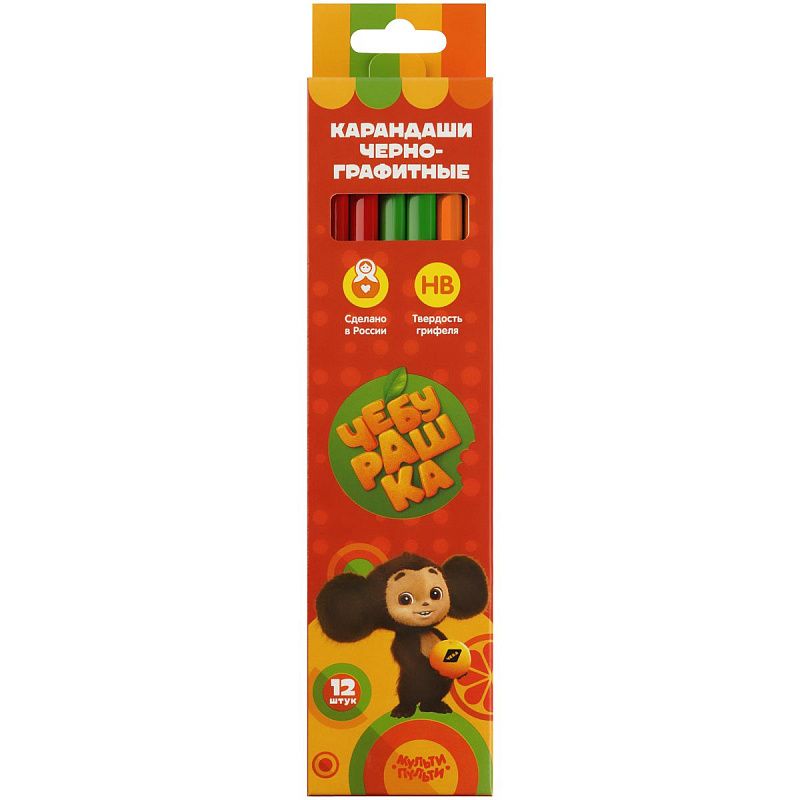 Карандаш ч/г Мульти-Пульти "Чебурашка" HB, заточен., ассорти 