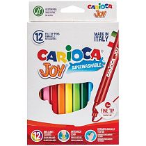 Фломастеры Carioca "Joy", 12цв., смываемые, картон, европодвес