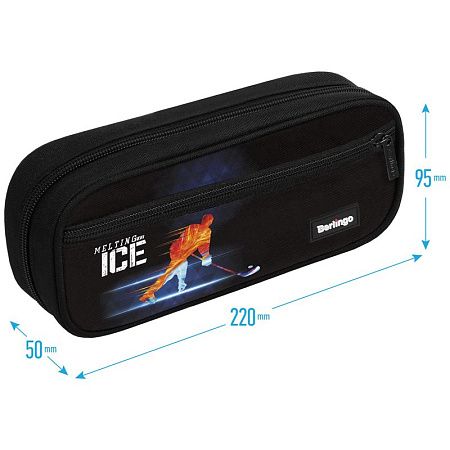Пенал мягкий 1 отделение, 1 карман, 220*95*50 Berlingo "Hockey", полиэстер, откидная планка 