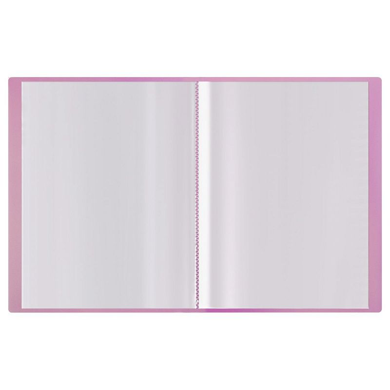 Папка с 40 вкладышами СТАММ "Сияние" А4, 21мм, 700мкм, пластик, розовый 