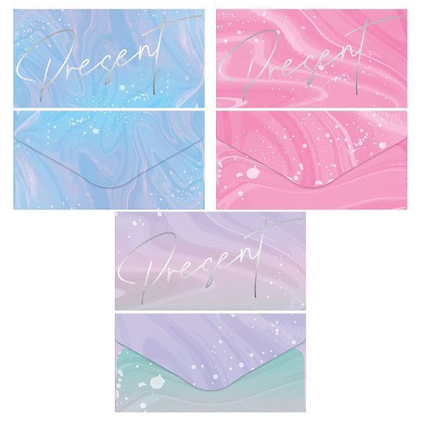 Конверт для денег MESHU "Подарок" 85*164мм, матовая ламинация, фольга, 3 дизайна