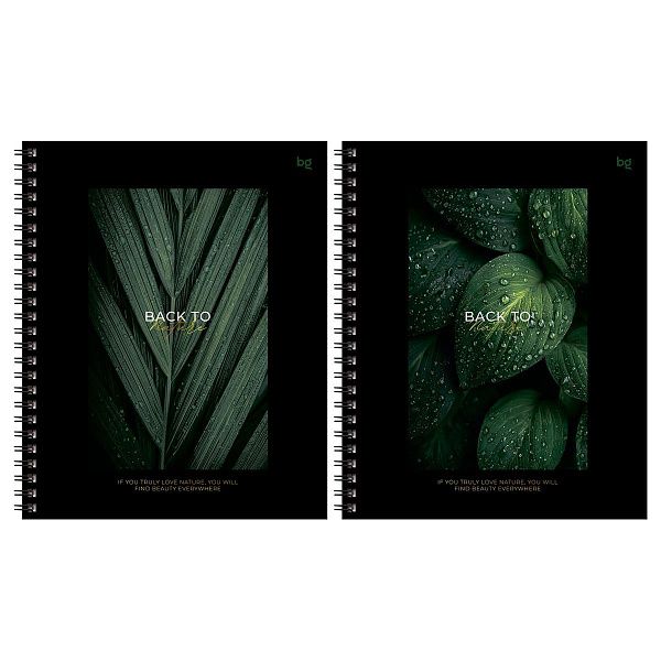 Тетрадь 96л., А5, клетка на гребне BG "Back to nature", глянцевая ламинация, тиснение фольгой, твердая обложка