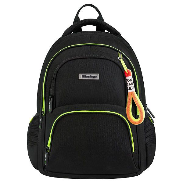 Рюкзак Berlingo NeonBase "Bright green" 41*30*17см, 2 отделения, 4 кармана, эргономичная спинка