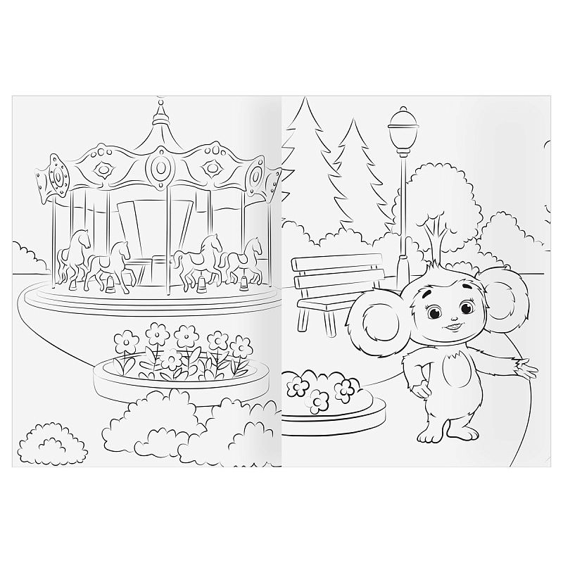 Раскраска А4, 16 стр., ТРИ СОВЫ "Чебурашка-2"