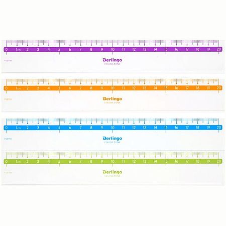 Линейка 20см Berlingo "Color", пластиковая, прозрачная
