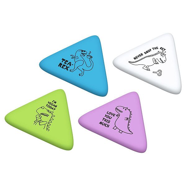 Ластик Berlingo "Dino", треугольный, термопластичная резина, 50*44*7мм