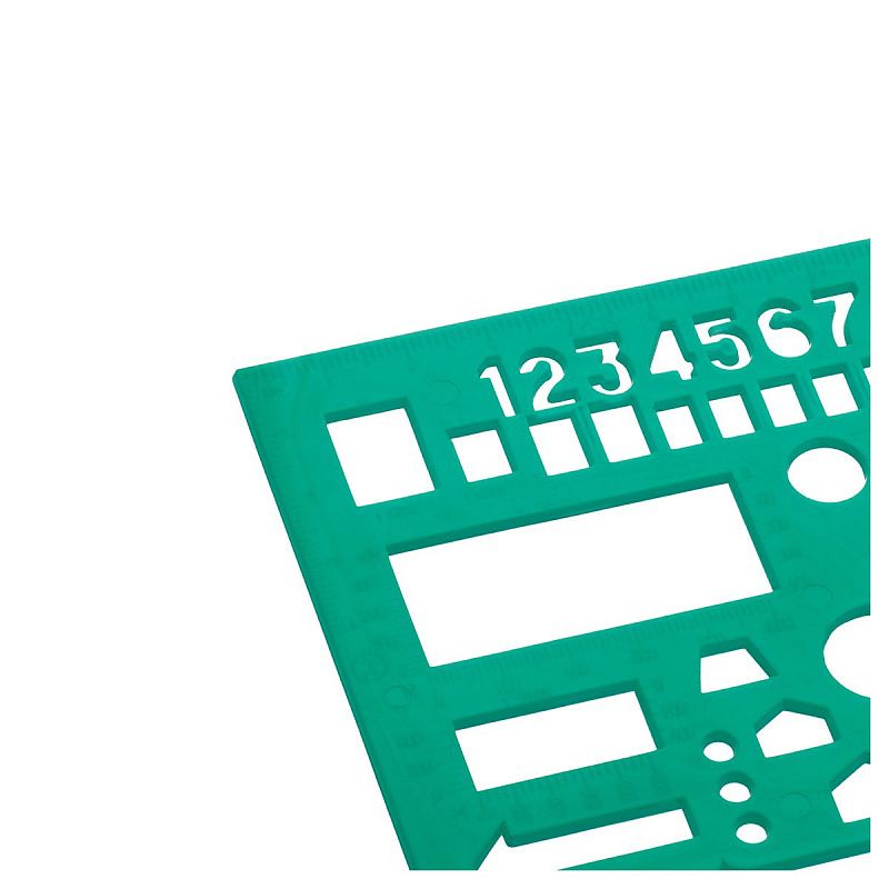 Линейка офицерская СТАММ, пластиковая, гибкая, зеленая 