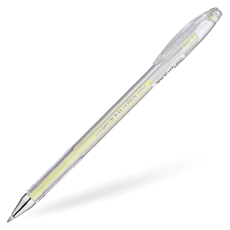 Ручка гелевая Crown "Hi-Jell Pastel" желтая пастель, 0,8мм 