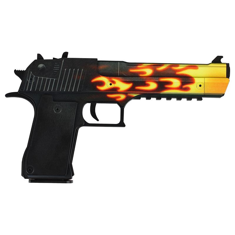 Пистолет деревянный ТРИ СОВЫ Desert Eagle, серия легендарный, "Пламя", подложка ХДФ с европодвесом, термоусадка 