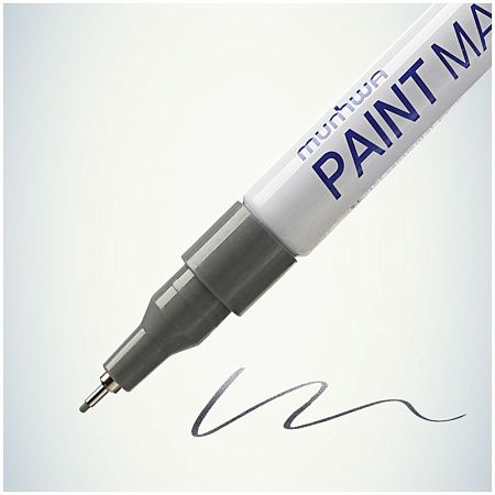 Маркер-краска MunHwa "Extra Fine Paint Marker" серебро, 1мм, нитро-основа 