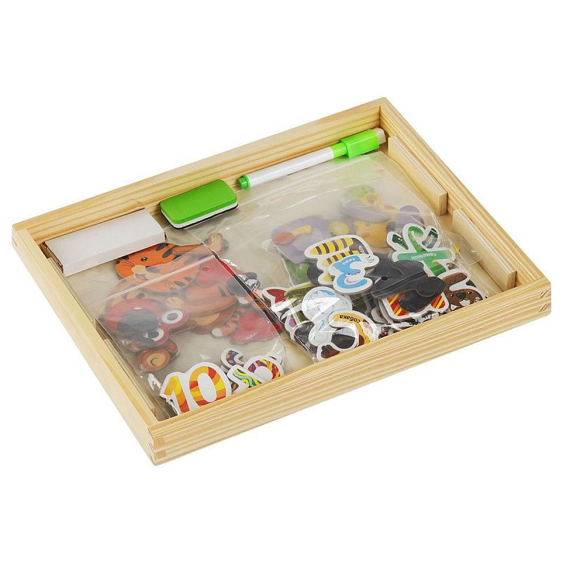 Доска двусторонняя магнитно-маркерная Три Совы, А3, настольная, с поддоном