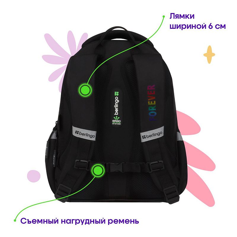 Рюкзак Berlingo Modern "Holographic" 38*30*18см, 3 отделения, 2 кармана, эргономичная спинка 