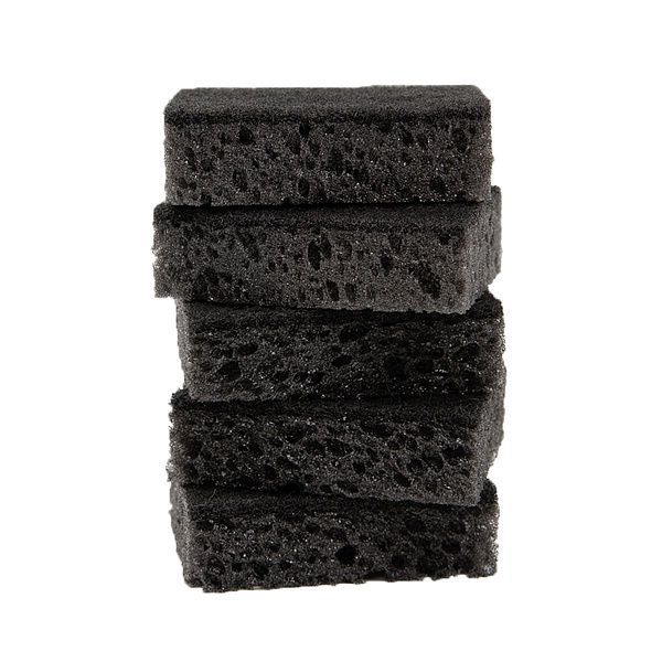 Губки для посуды OfficeClean, Black, крупнопористый поролон с абразивным слоем, 9,5*6,5*3,5см, 5шт
