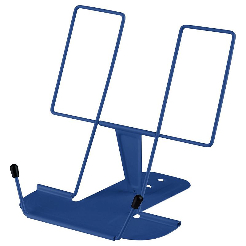 Подставка для книг СТАММ, металлическая, с упором, синяя 