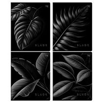 Тетрадь 80л., А5, клетка BG "Just Black", soft-touch ламинация, выб.лак