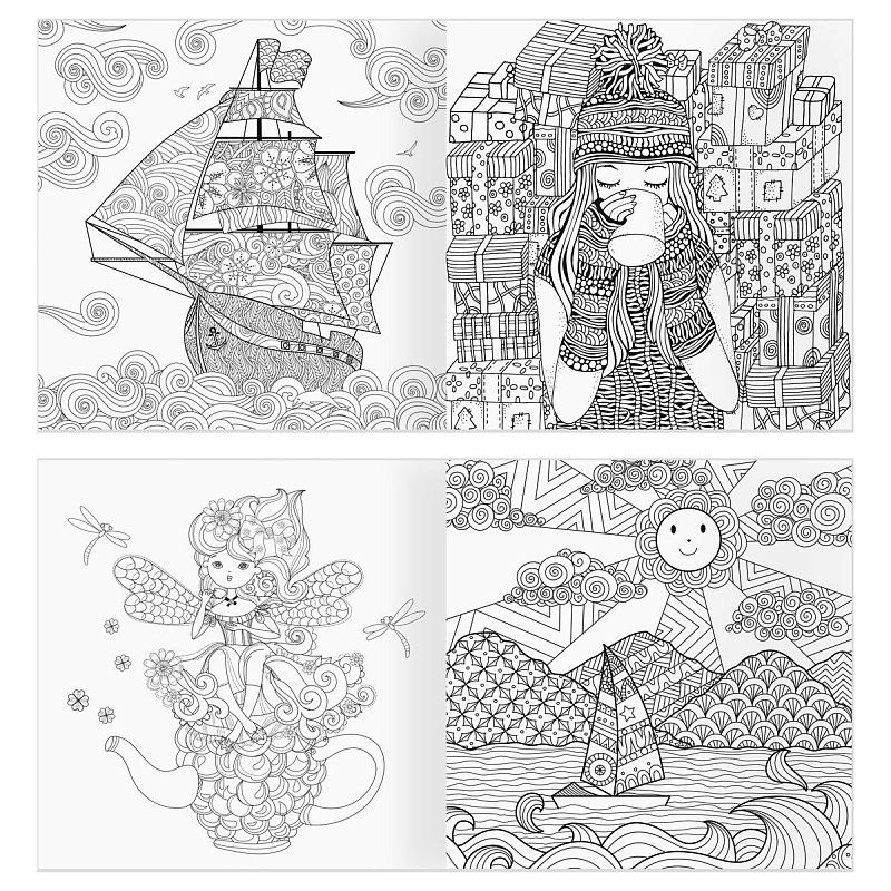 Раскраска для взрослых 228*228, 64 стр., ТРИ СОВЫ "Антистресс-терапия. Удивительный мир", склейка