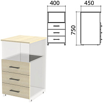 Крышка и фасады ящиков для тумбы приставной "Канц" 400х450х750 мм, цвет дуб молочный, ТК31.15.2