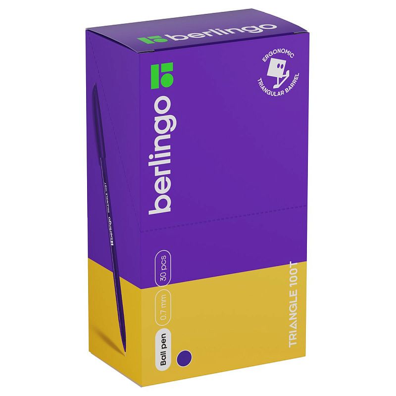 Ручка шариковая Berlingo "Triangle 100T" фиолеовая, 0,7мм, трехгран. 
