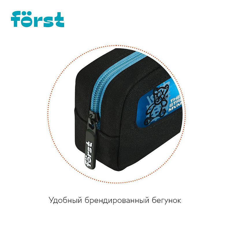 Пенал мягкий с прозрачным окошком, 1 отделение, 205*80*50 Först "Street Fashion", текстиль с ПВХ 