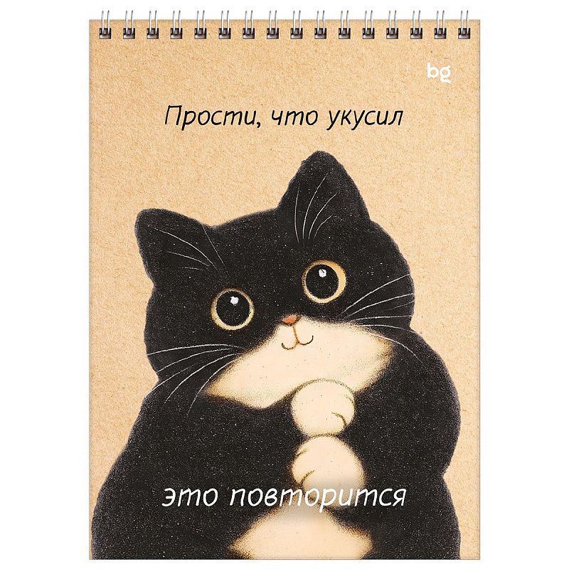 Блокнот А5 60л. на гребне BG "Настроение - кот"
