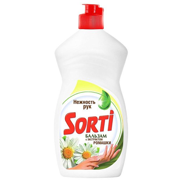 Средство для мытья посуды Sorti "Бальзам с экстрактом ромашки. Нежность рук", 450мл 