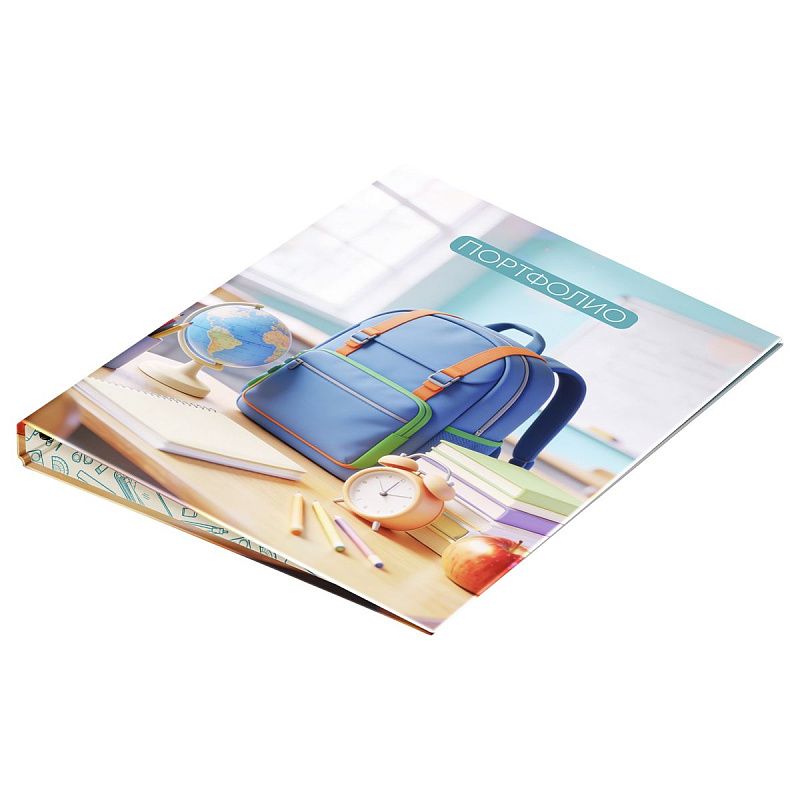 Папка-портфолио 7БЦ А4 BG, на 4 кольцах, универсальное "Школа", 20 файлов 