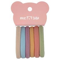 Резинки для волос MESHU "Essence thin", пастельные ассорти, 6шт., европодвес
