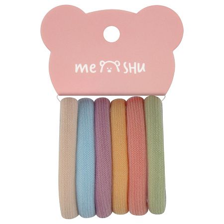 Резинки для волос MESHU "Essence thin", пастельные ассорти, 6шт., европодвес