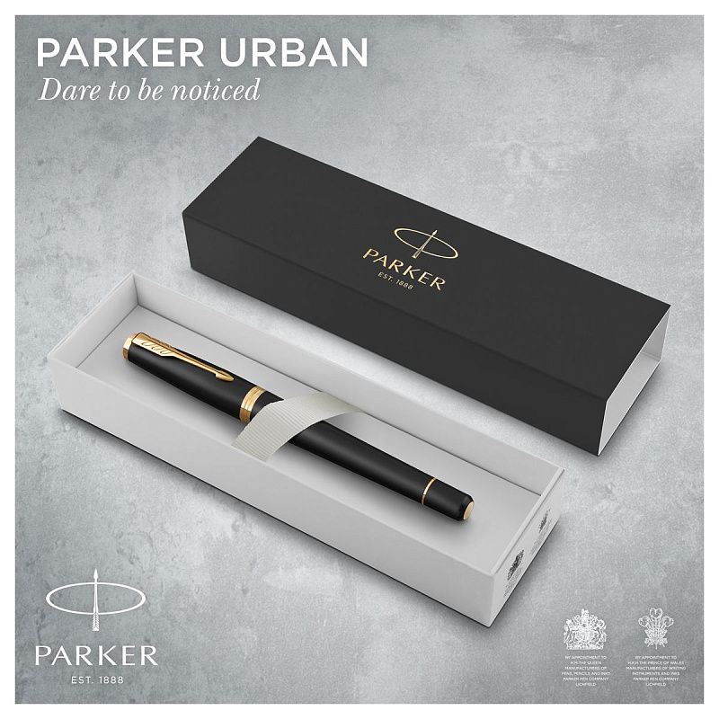 Ручка перьевая Parker "Urban Muted Black GT" 0,8мм, подарочная упаковка 