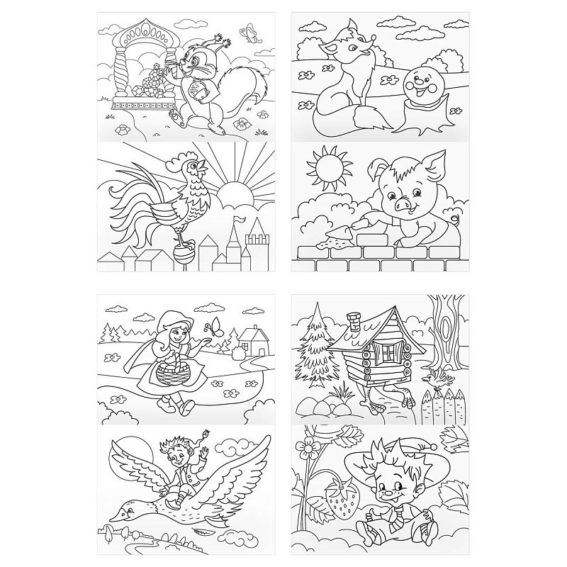 Суперраскраска на склейке А4, 40 стр., ТРИ СОВЫ "Герои сказок"