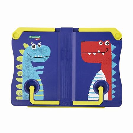 Подставка для книг и учебников BRAUBERG KIDS "Dinosaurs", регулируемый угол наклона, ABS-пластик, 238060 