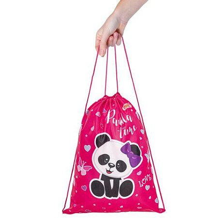 Мешок для обуви ПИФАГОР, 1 отделение, 42х34 см, "Panda time", 271601 