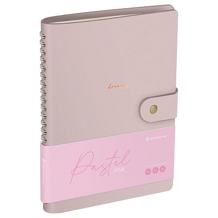 Записная книжка А5 96л. ЛАЙТ, кожзам, скрытый гребень, Greenwich Line "Pastel. Pink", блок в линию